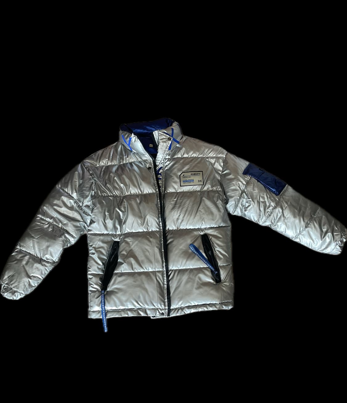 글로시 실버 디테일 푸퍼 자켓 상품이미지2