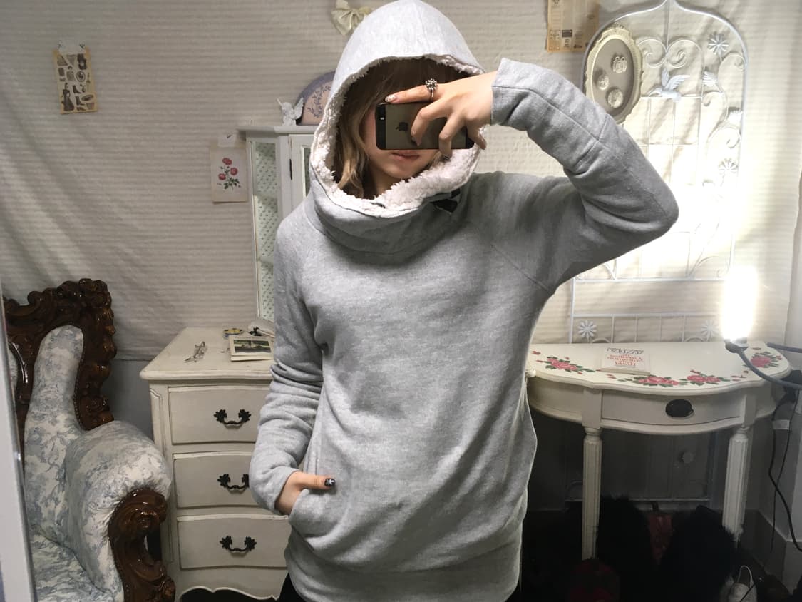 일본빈티지 램지 그레이 버플 버튼 윈터 후드 상품이미지1