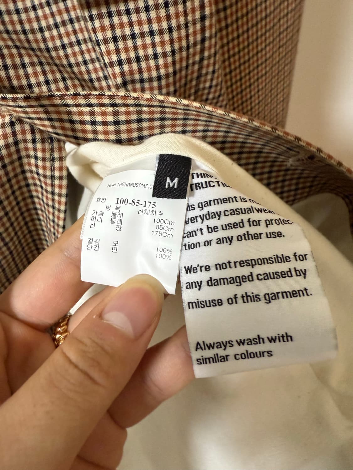 체크 울 자켓 상품이미지5