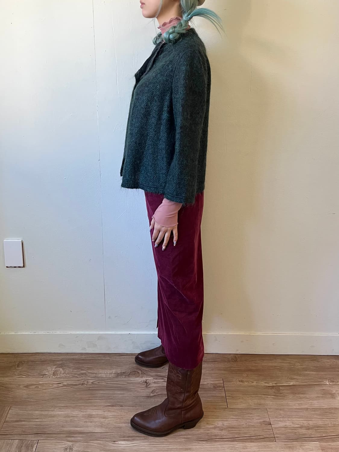 ROPE 버건디 코듀로이 스커트 상품이미지8