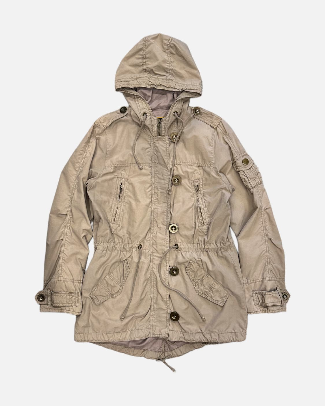 light beige military hood parka 상품이미지1