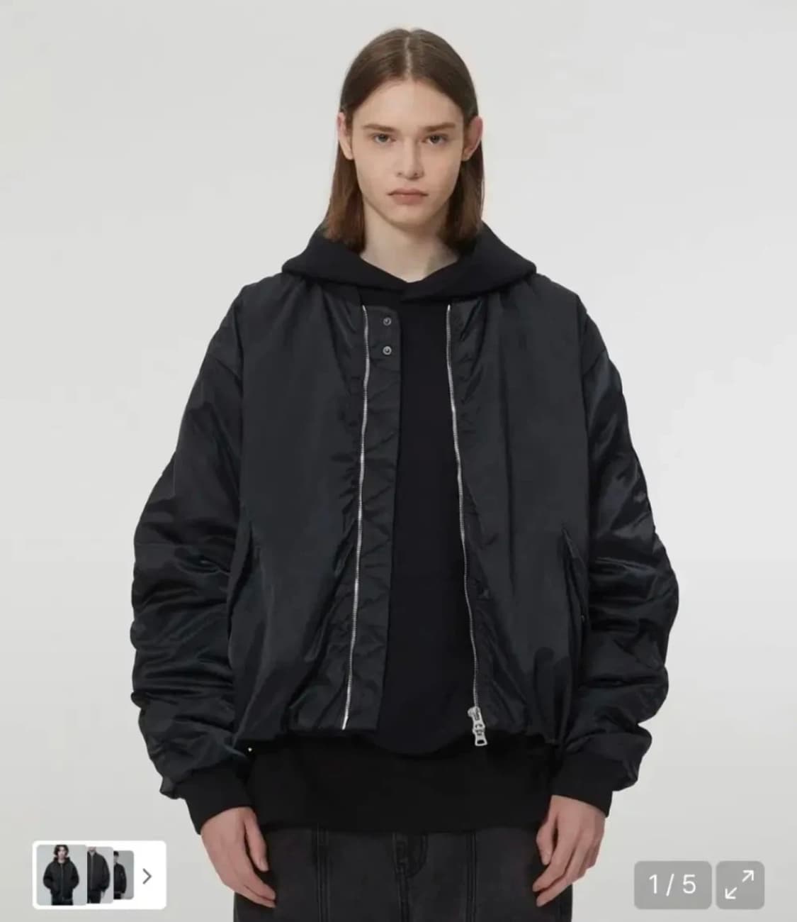 [oam.factory X ILCORSO] 셔링 패딩 MA-1 블랙 M 상품이미지1