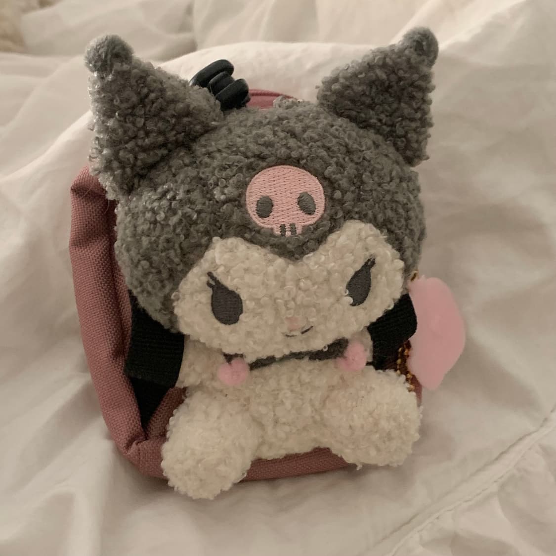 키링 무인양품 무지 발수 미니 륙색 백팩 파우치 핑크 블랙 두개 일괄 상품이미지8