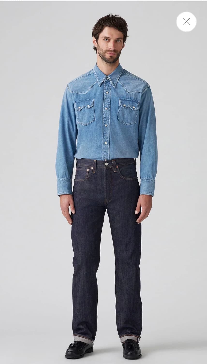 이번주만 이가격//LVC 47501 셀비지 데님 W34 L32 원워시제품 상품이미지6