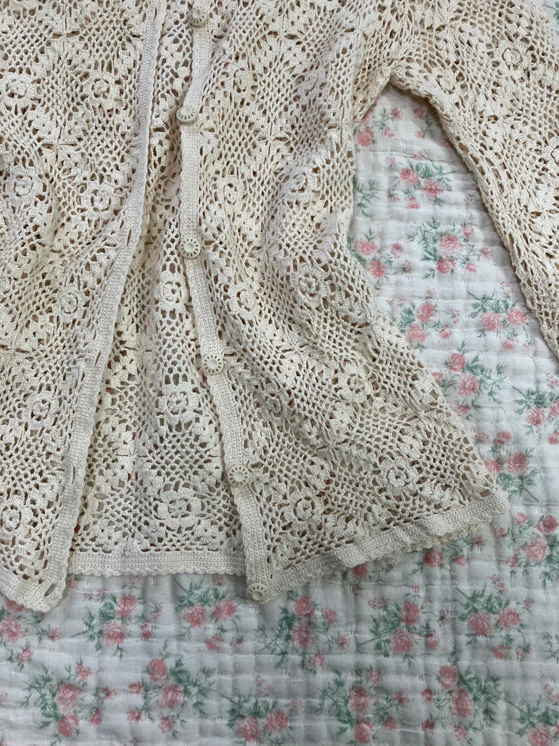 아이보리 가디건+꽃무늬 레이스 원피스 set 상품이미지5