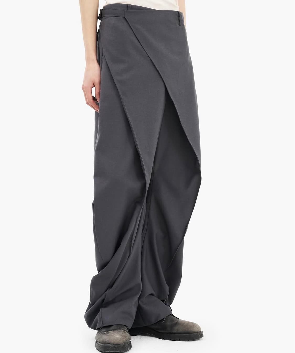 (구매) 지용킴 커브드 랩 트라우저 그레이 상품이미지2