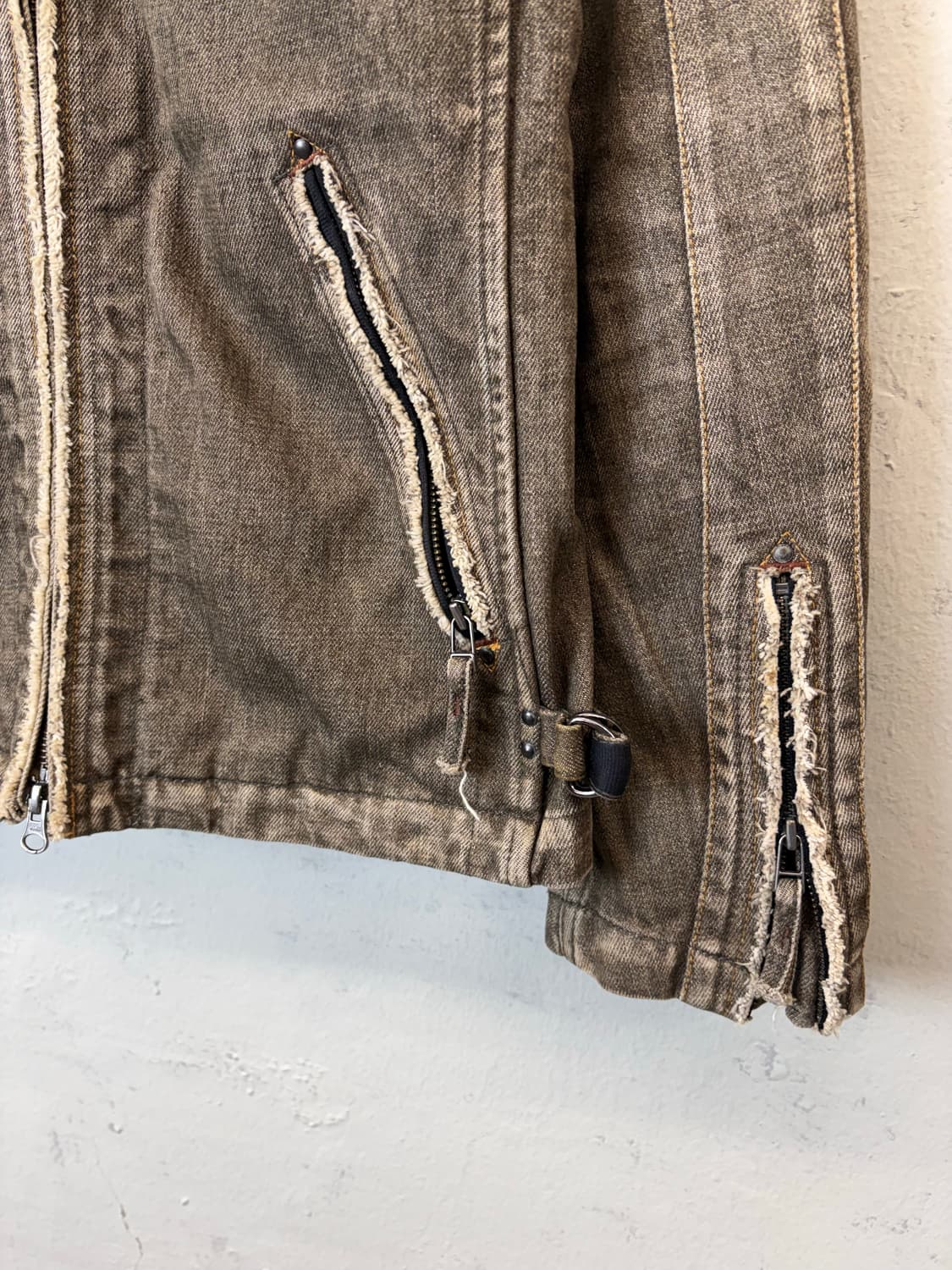 니콜클럽 빈티지 워시드 바이커 자켓 상품이미지4