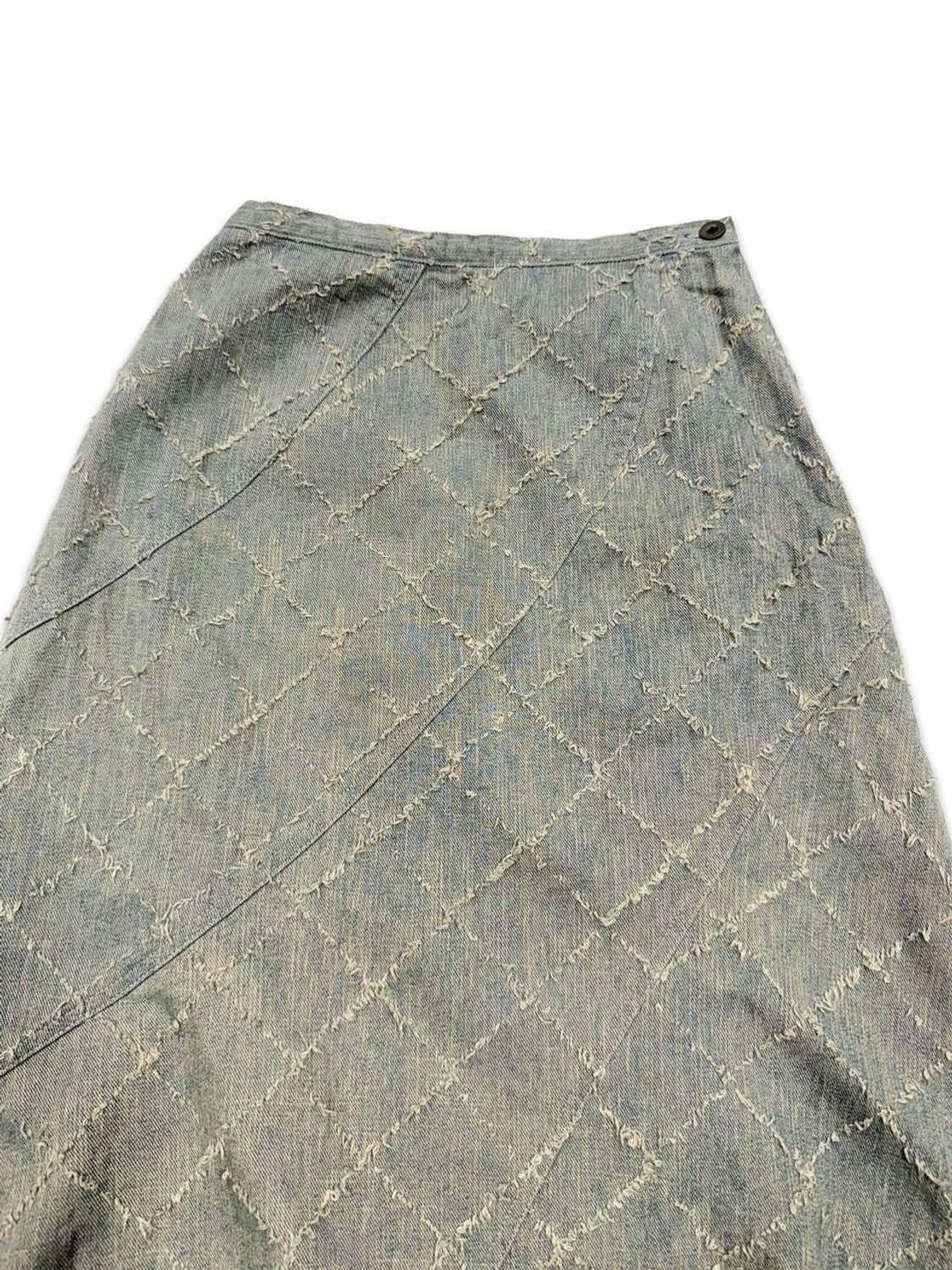 빈티지 워싱 데님 라인 플레어 롱 스커트 상품이미지3