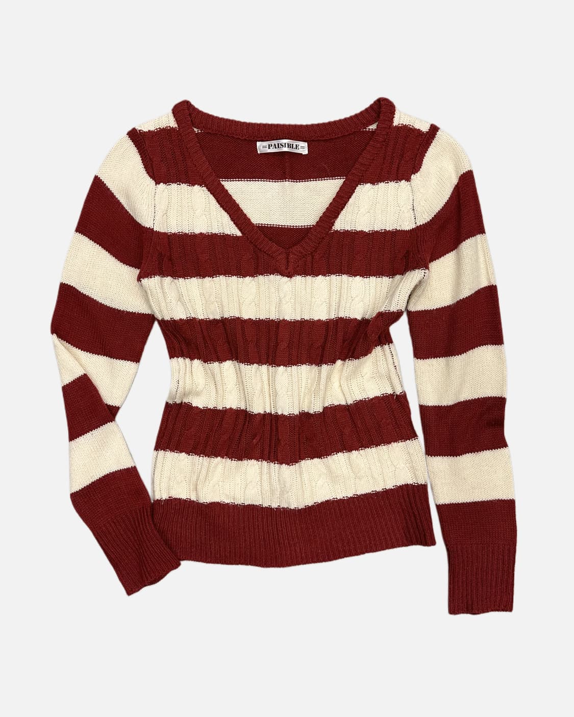 red stripe v-neck knit 상품이미지1