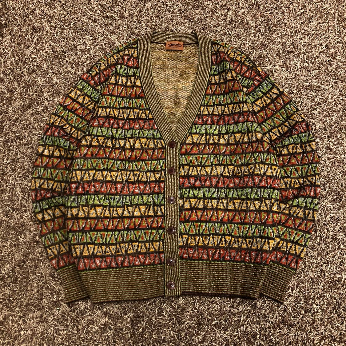 미쏘니 멀티컬러 패턴 가디건 상품이미지1