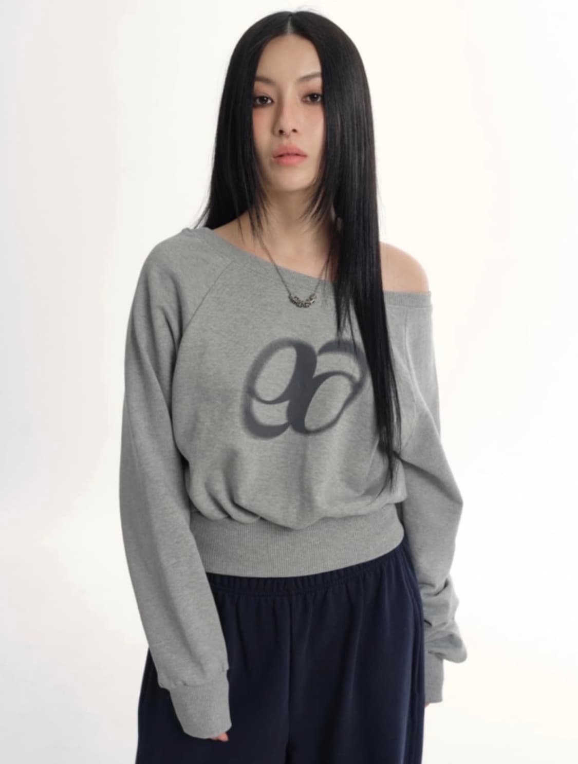 (택포)애즈온 원숄더 맨투맨 상품이미지1