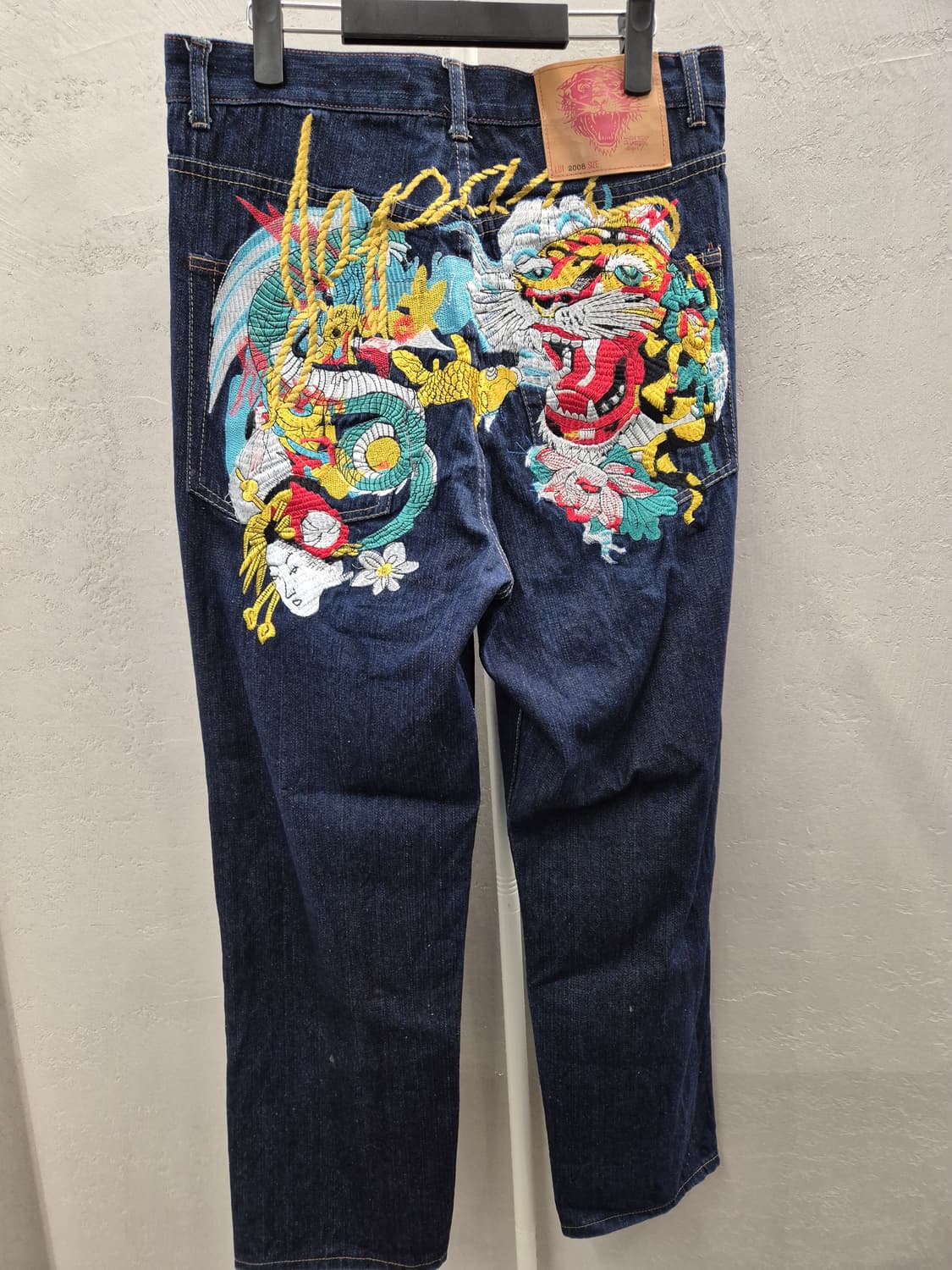 에드하디 데님 팬츠 34x33 호랑이 자수 상품이미지5