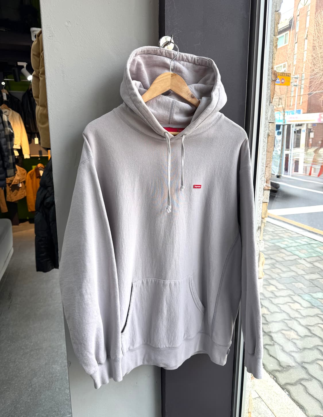 L/ 슈프림 스몰박스로고 기모 후드티 상품이미지2