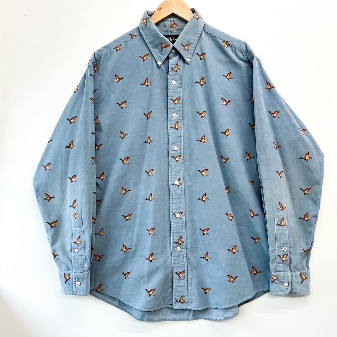 폴로랄프로렌 파스텔블루 청둥오리 패턴코듀로이셔츠 상품이미지2