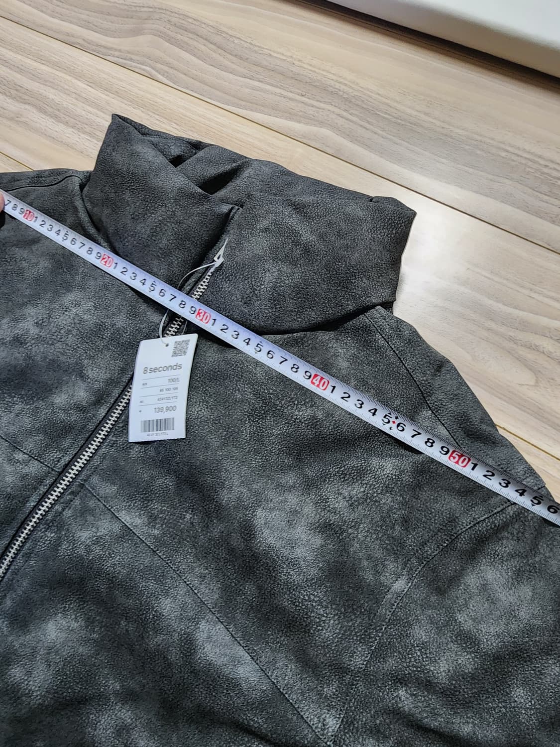 에잇세컨즈가죽패딩점퍼L그레이 상품이미지6