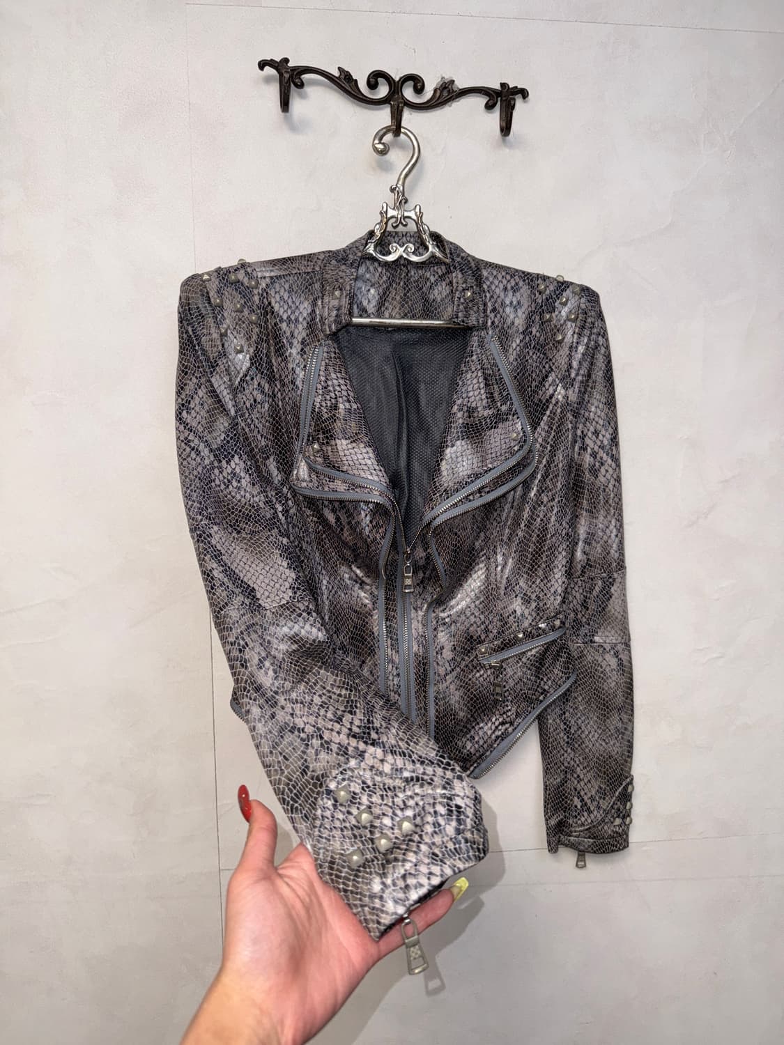 Charcoal tie dye python stud rider jk 상품이미지2