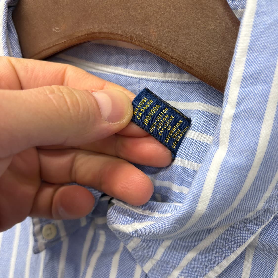 폴로 랄프로렌 신형로고 소라색 스트라이프 옥스포드 셔츠 N330 상품이미지9