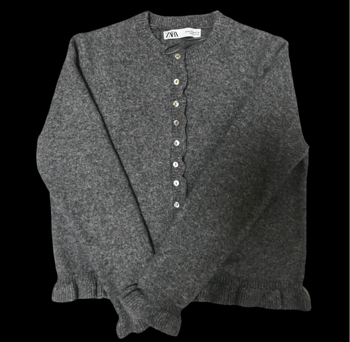 자라 프릴 가디건 챠콜 상품이미지1