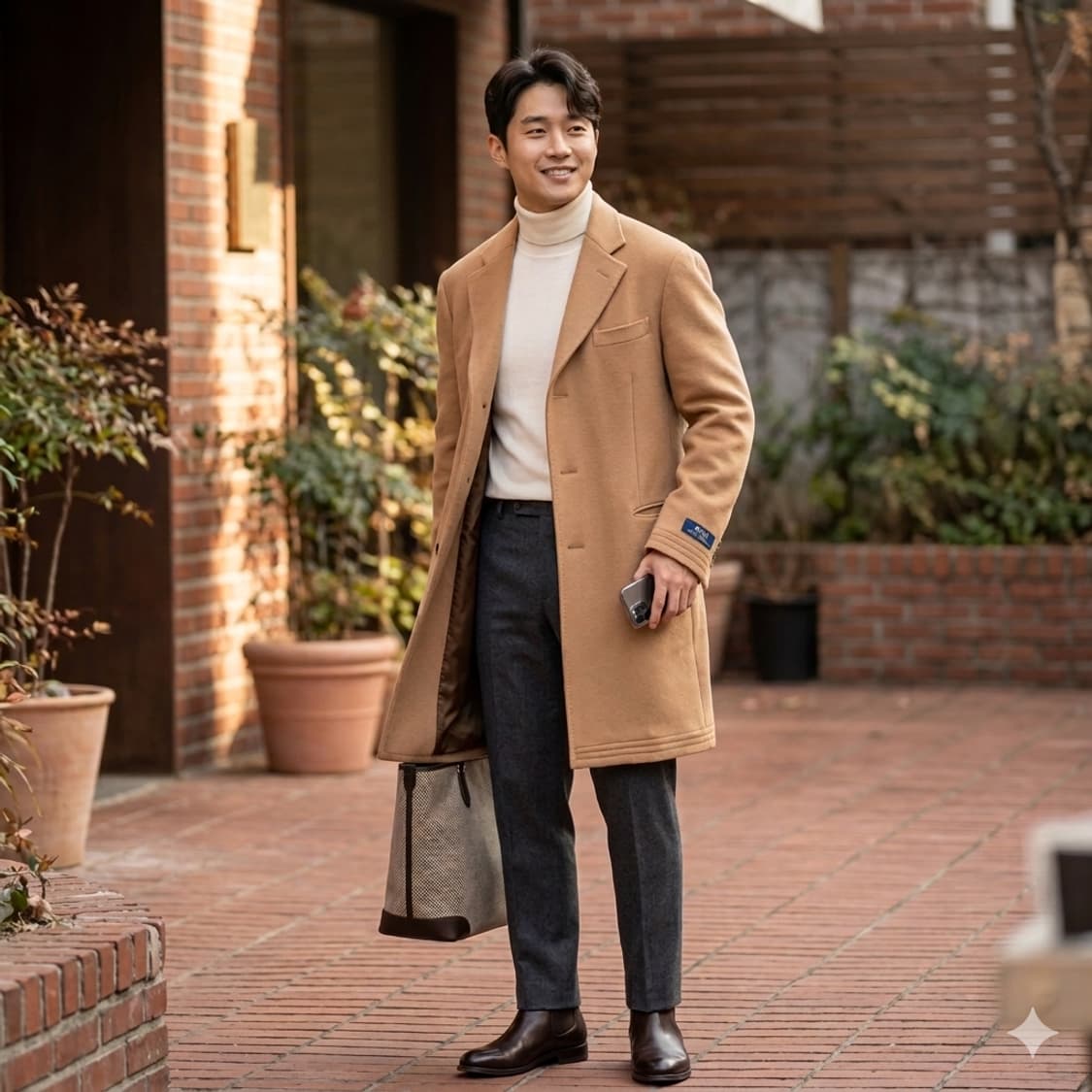 폴로 랄프로렌 싱글 브레스티드 울코트 브라운 상품이미지2