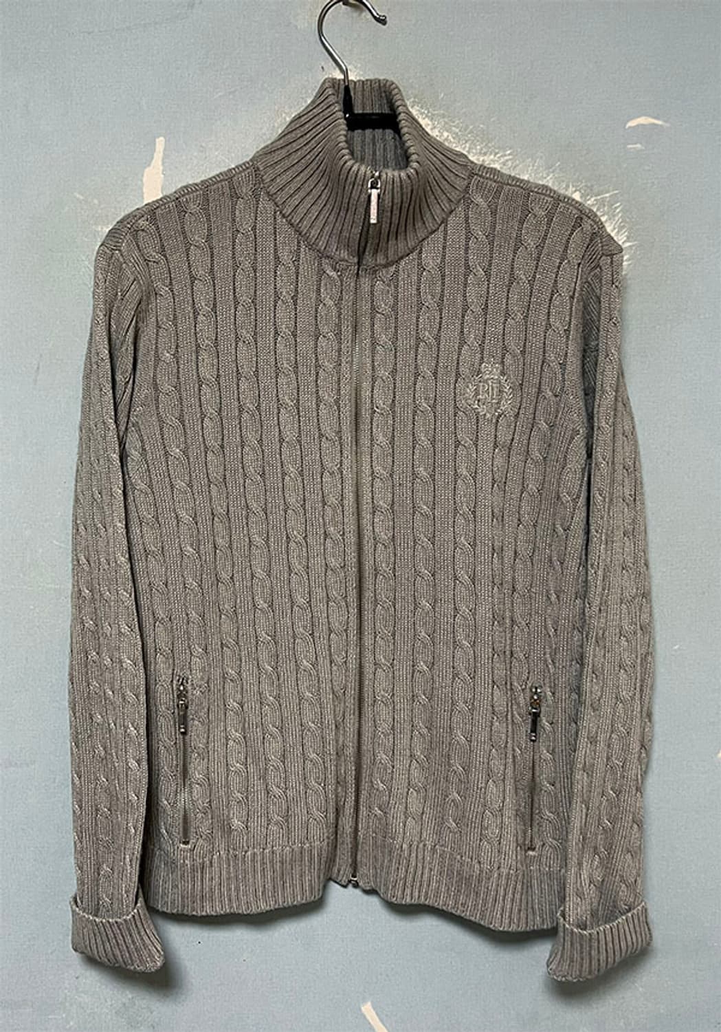 로렌 랄프로렌 비스코스 여자 꽈배기 니트집업 가디건 춘추 S 90 55 상품이미지1