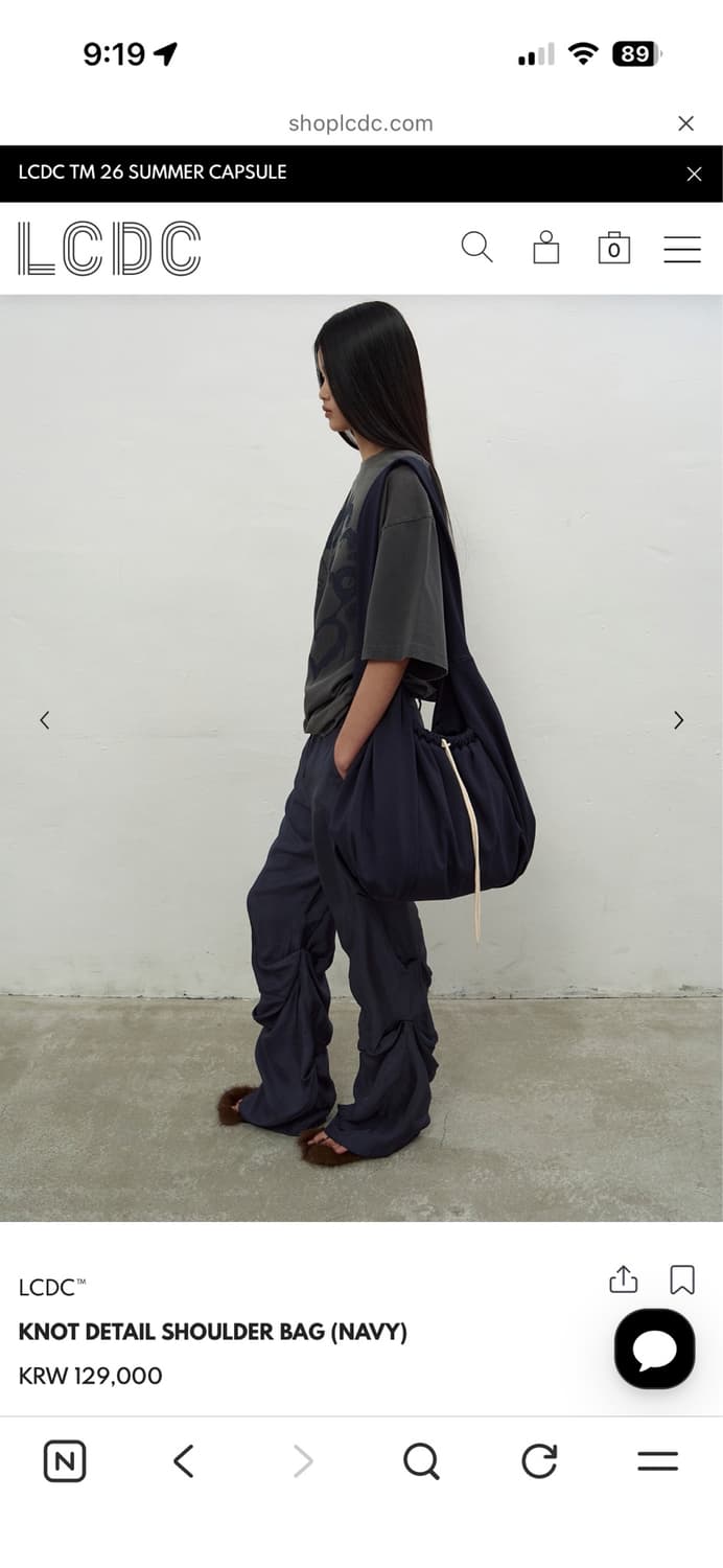 LCDC KNOT DETAIL SHOULDER BAG Navy 상품이미지1