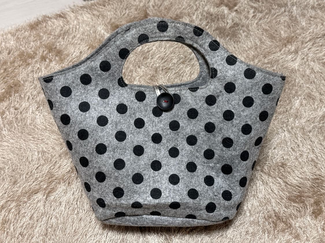 도트 단추 핸드백 상품이미지2