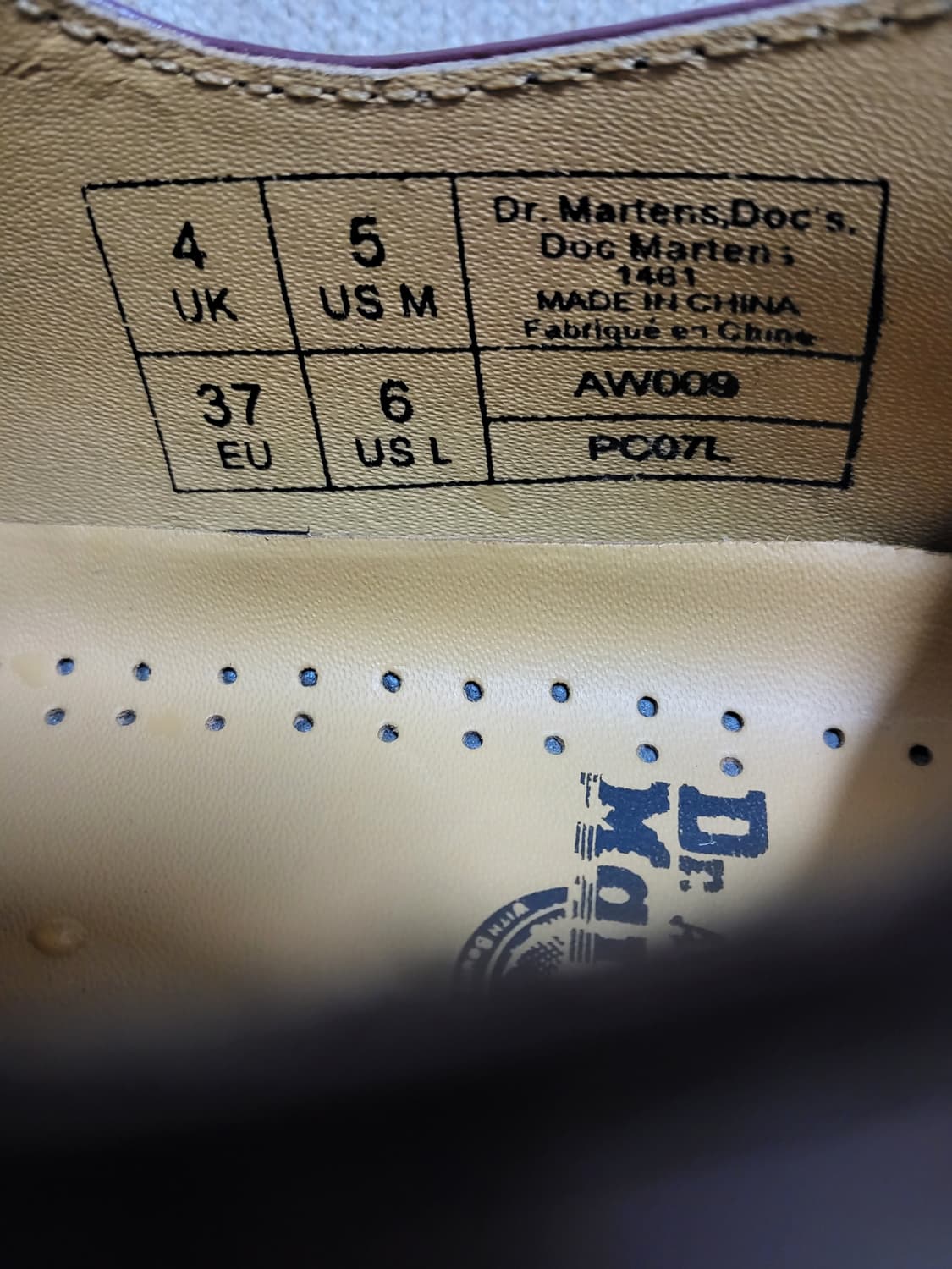 닥터마틴1461 모델 3홀 230사이즈 체리레드  상품이미지2