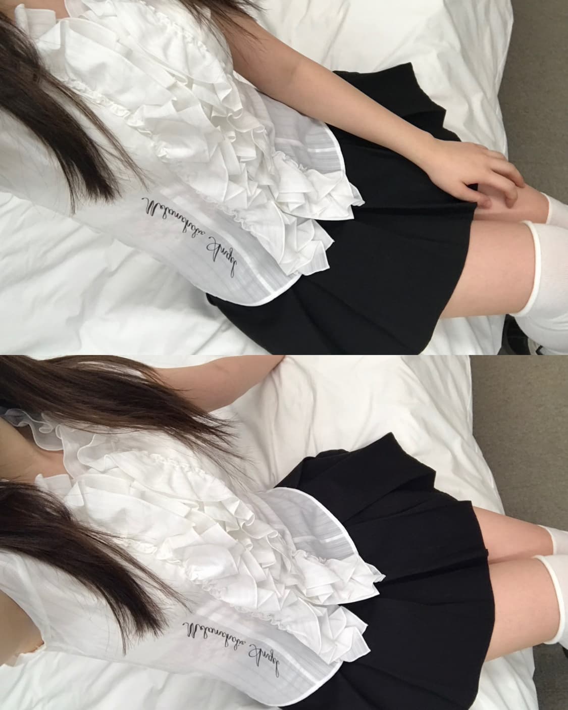 [made] musical note ruffle white blouse 상품이미지5