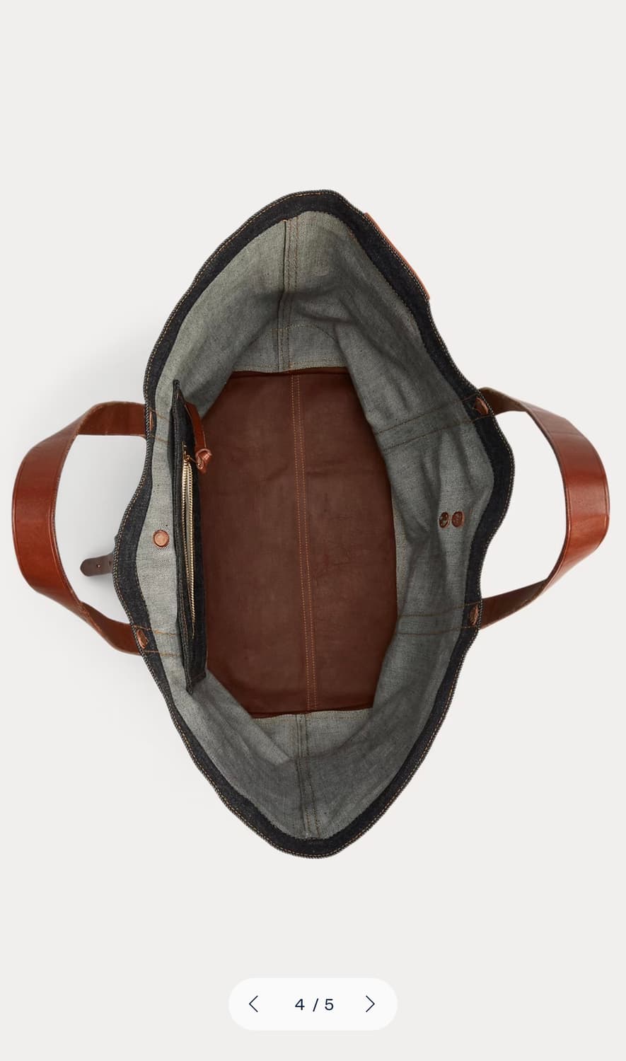 RRL 레더트림 데님 토트백 상품이미지3