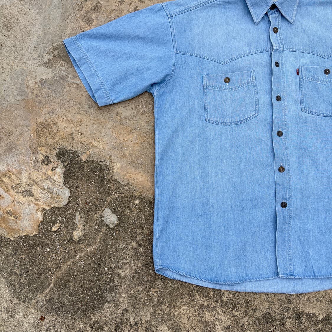 리바이스 빈티지 클래식 웨스턴 데님 반팔셔츠 XL 상품이미지3
