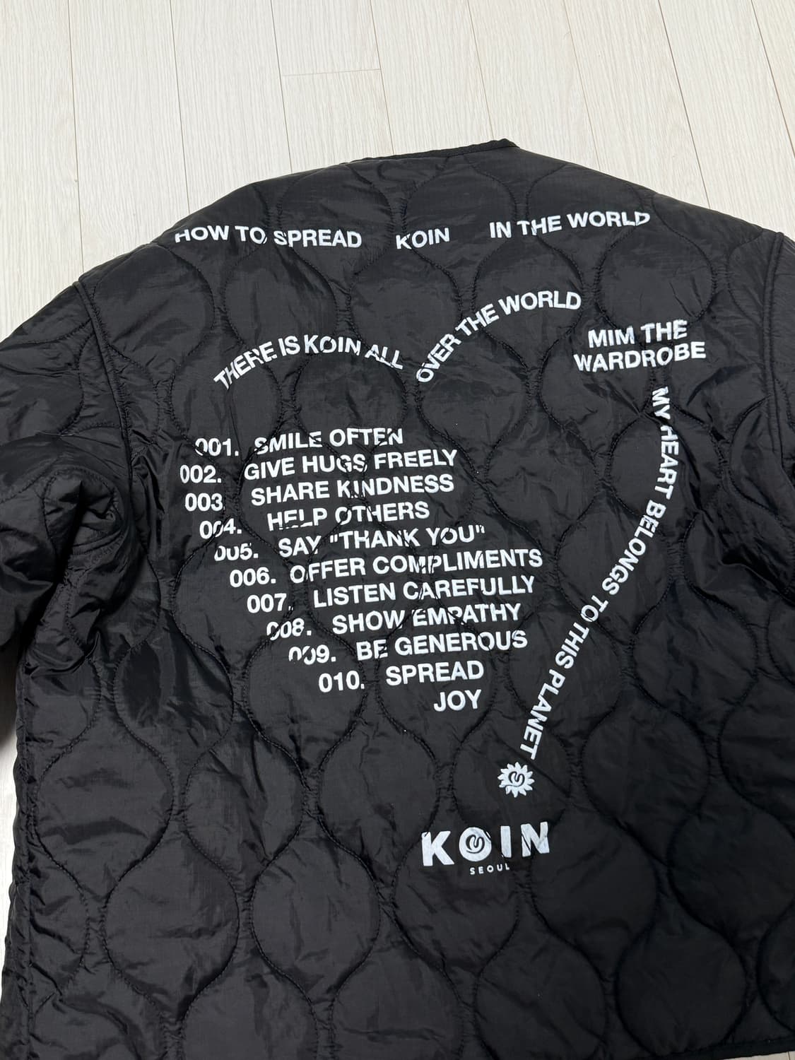 플리마켓🔥 코인서울x밈더워드로브 러브레터 퀼팅 자켓 상품이미지2