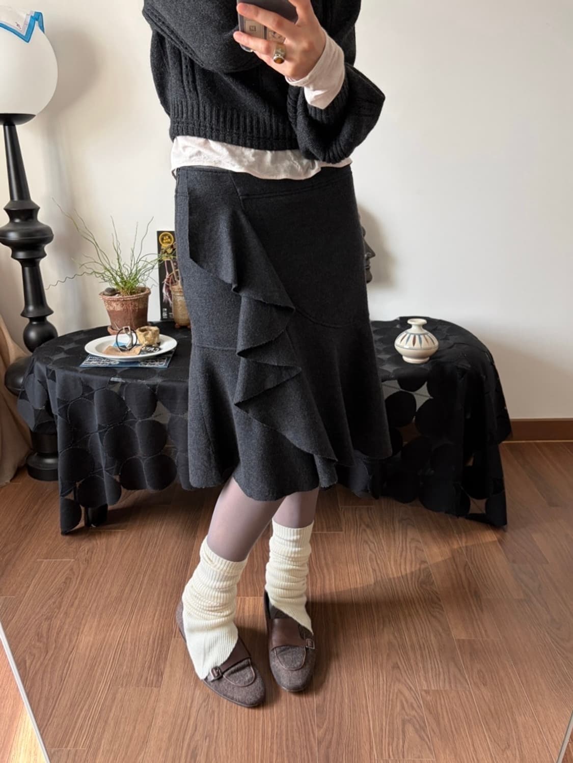 flare layered midi skirt 상품이미지5