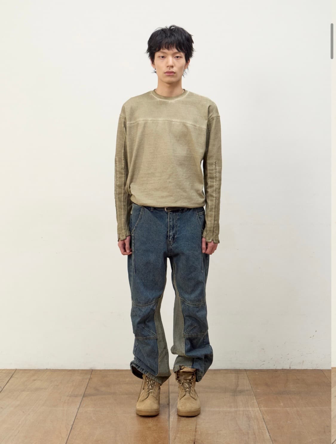 ETCE CURVED PANEL DENIM PANTS (BLUE) 상품이미지5