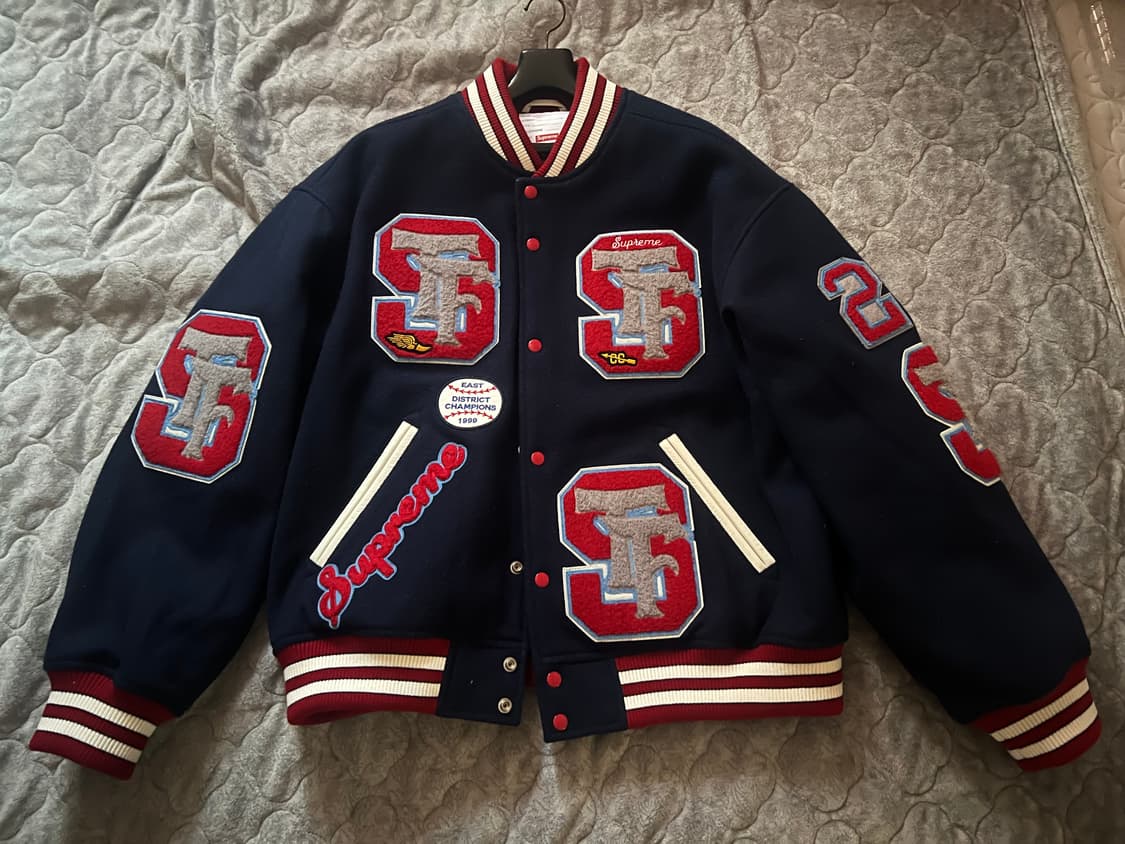 슈프림 드릴팀 바시티 자켓 xl사이즈 판매합니다 상품이미지1
