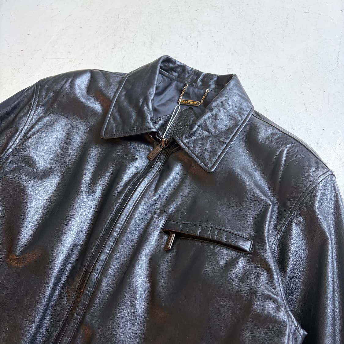90s 플레이보이 빈티지 리얼 가죽자켓 L 상품이미지4