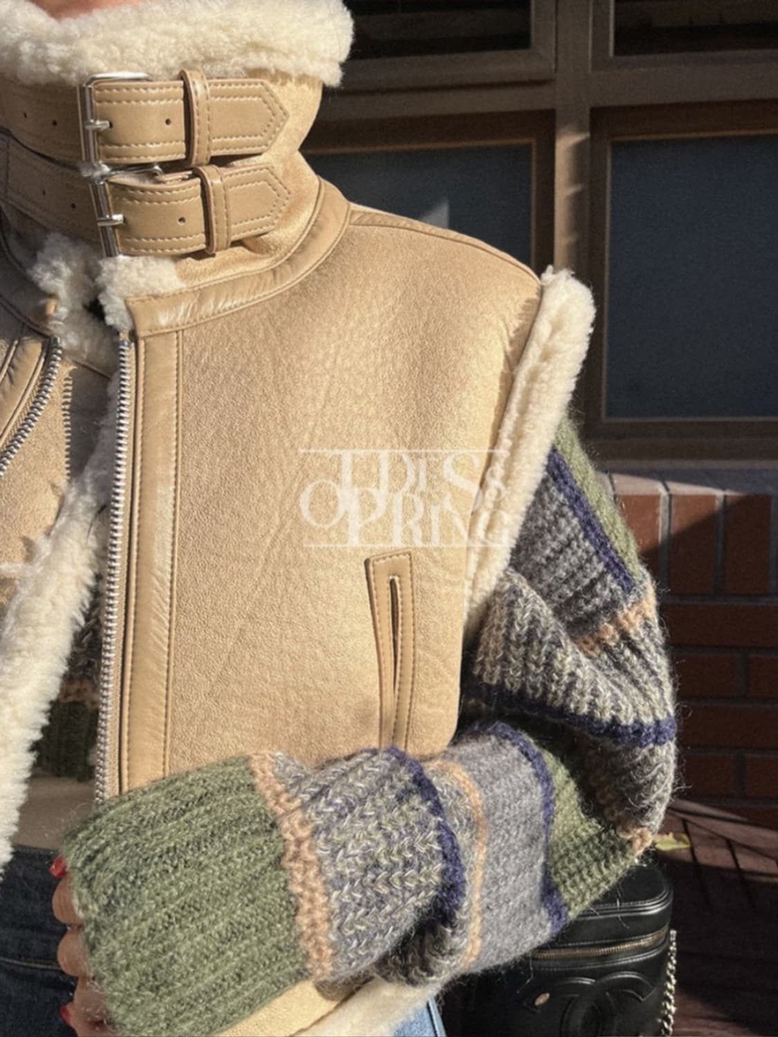 탑드레싱 크롭 무스탕 퍼 베스트 상품이미지2