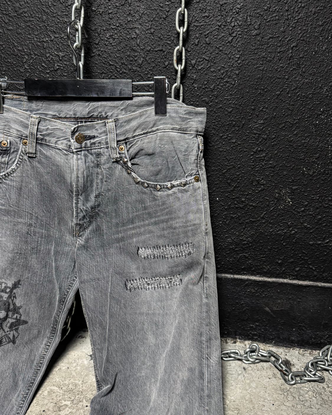 Vintage Grunge Rock Custom Pants 상품이미지7