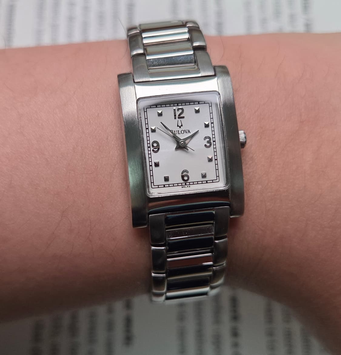 빈티지 부로바 탱크 실버판 칼침핸즈 쿼츠 여성용 브레이슬릿 ver.  상품이미지8