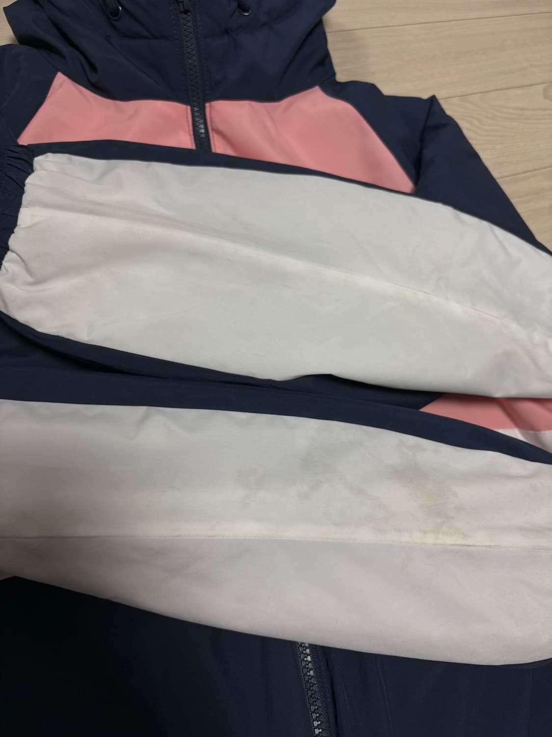 반스 핑크 배색 경량패딩 바람막이 S 상품이미지7