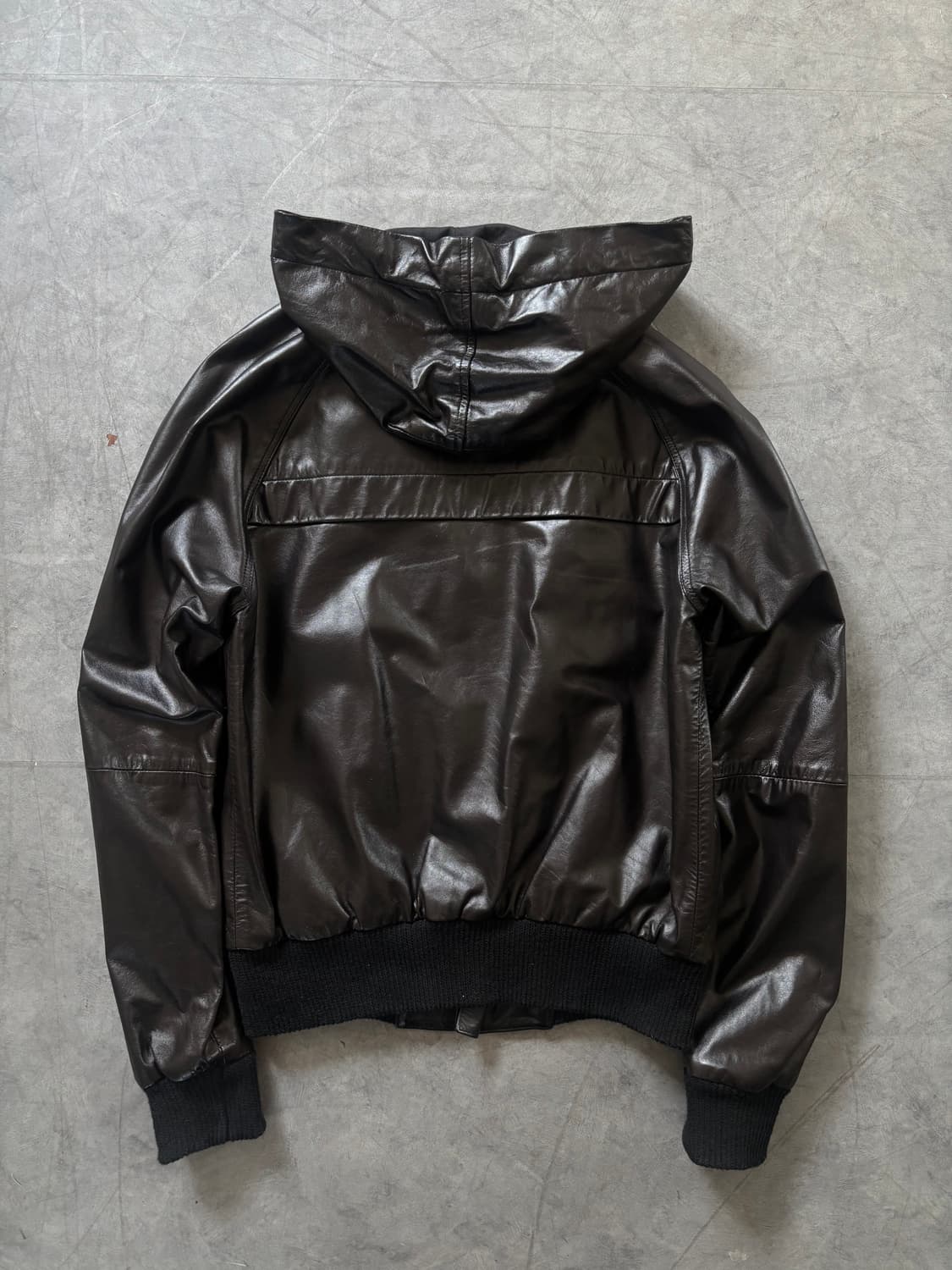 Diesel style lab 디젤 스타일랩 블랙 후드 레더 자켓  상품이미지9