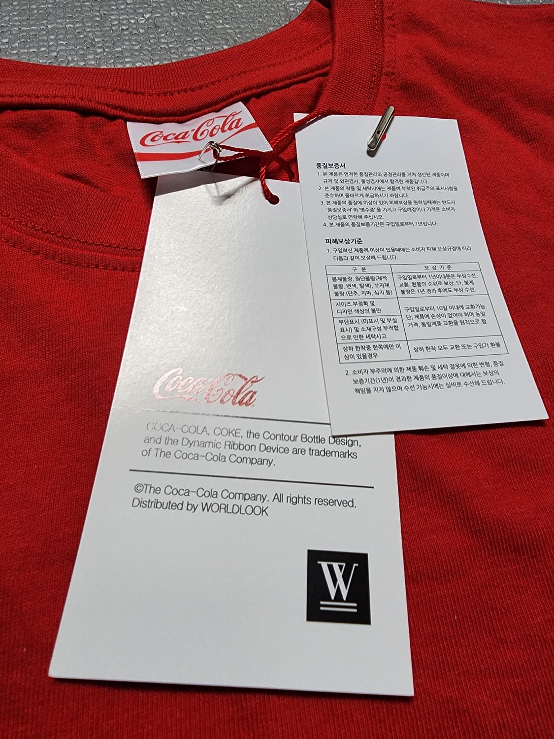 미사용 코카콜라 Coke is it! 레드 반팔 티셔츠 상품이미지5