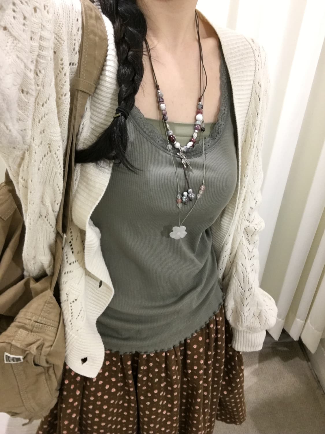 Olive Lace Padded Cami 상품이미지2