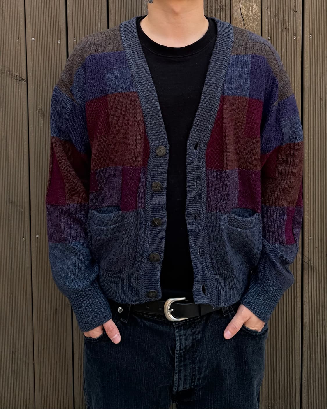 Modigliani Italy 빈티지 패치워크 가디건 상품이미지2