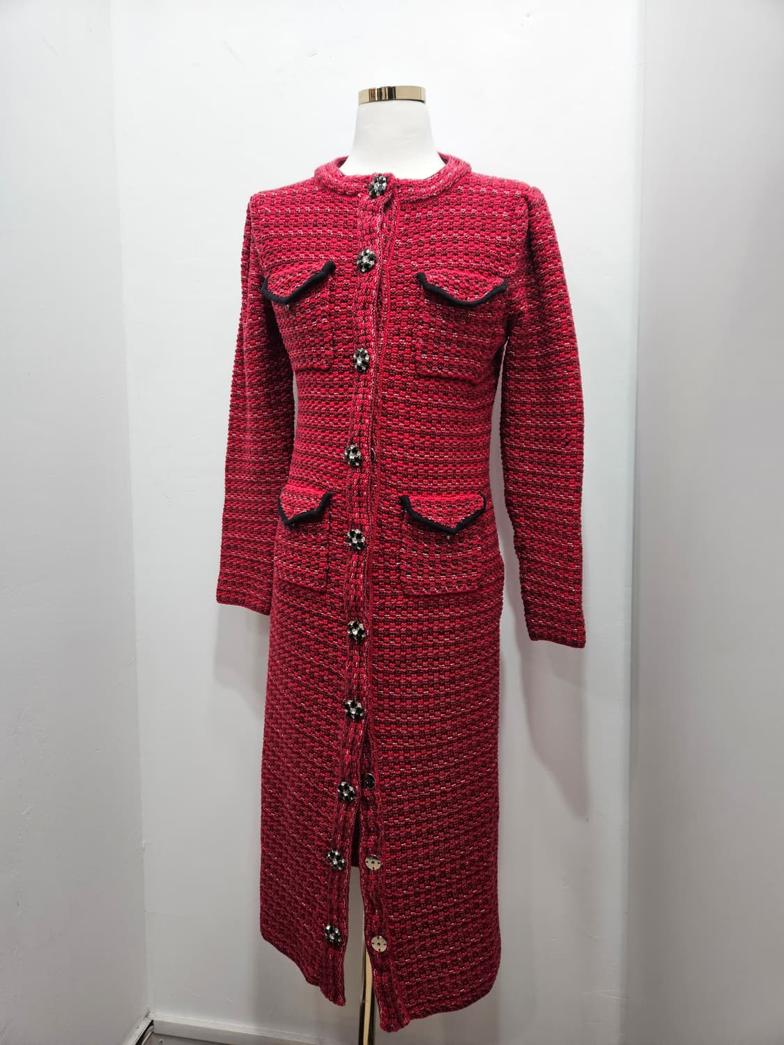 셀프포트레이트(self-portrait) 트위드 롱원피스 가디건S 상품이미지1