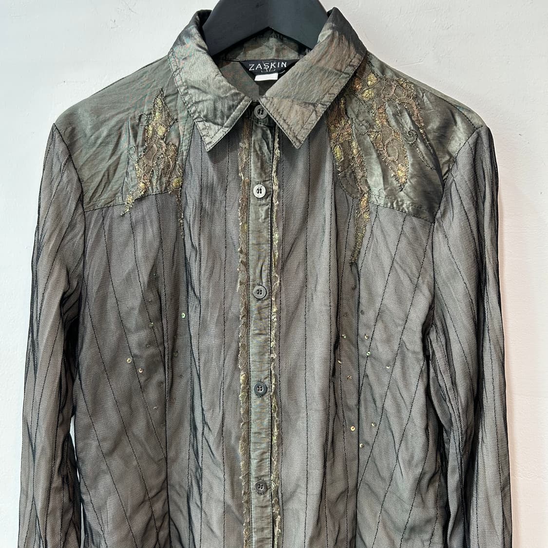 오리엔탈 카키 디테일 블라우스 상품이미지2