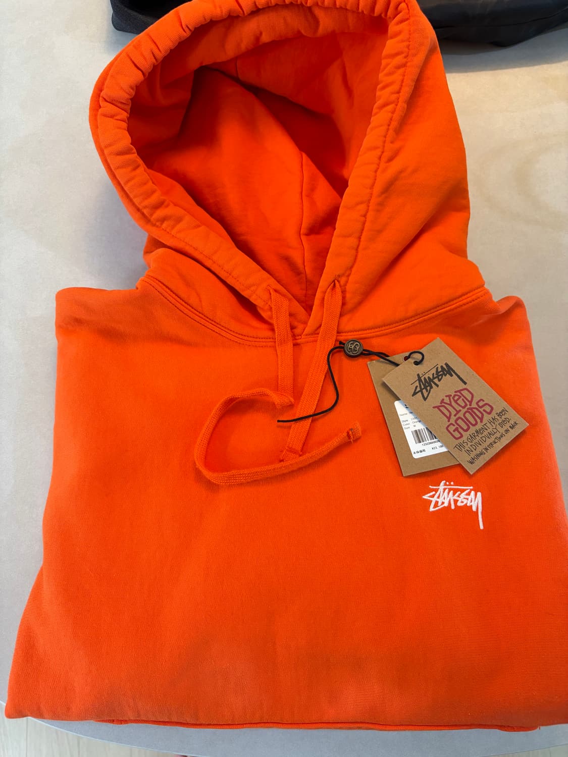 스투시 스탁로고 후드 오렌지 M 상품이미지1