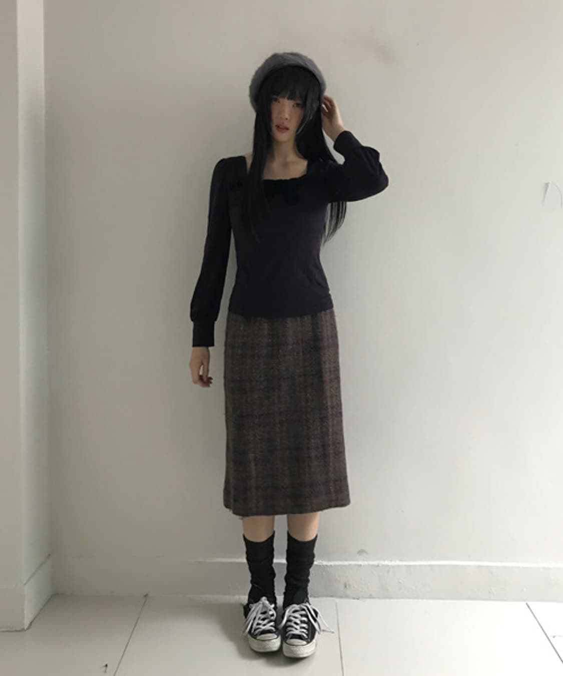 Wool Check Skirt 상품이미지1