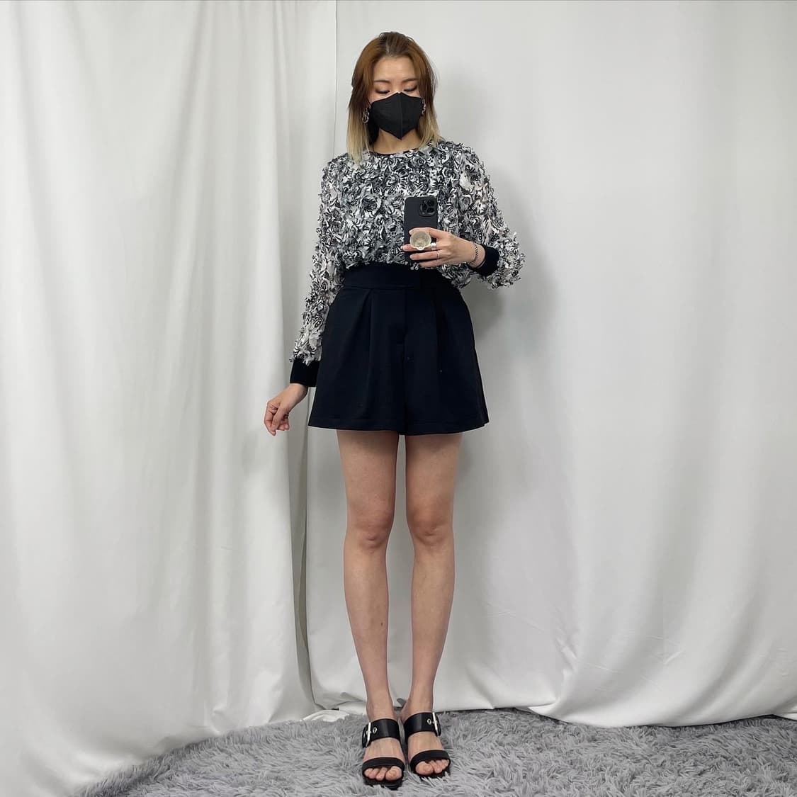 블랙 스커트 팬츠 상품이미지4