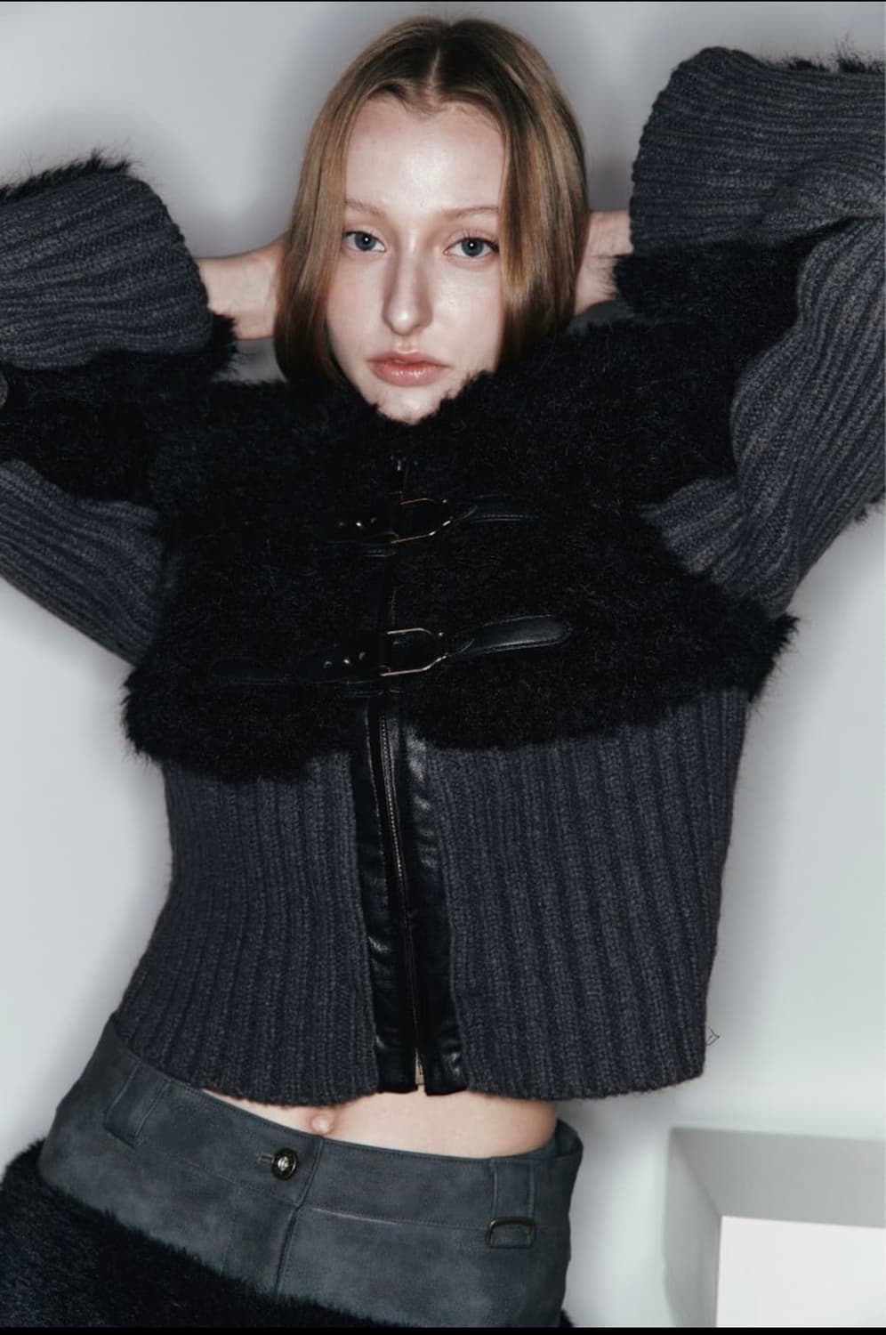 KNIT  MIX MUSTANG (BLACK) 상품이미지1