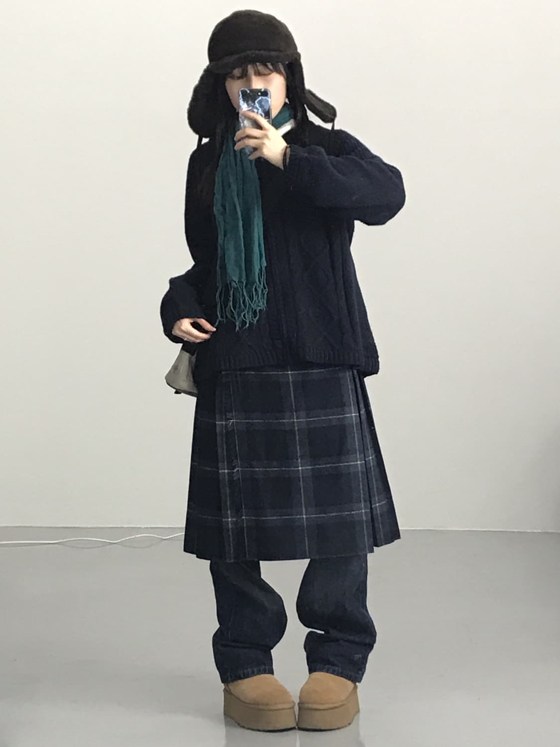 O’NEIL OF DUBLIN Wool Tartan Lap Skirt 상품이미지4